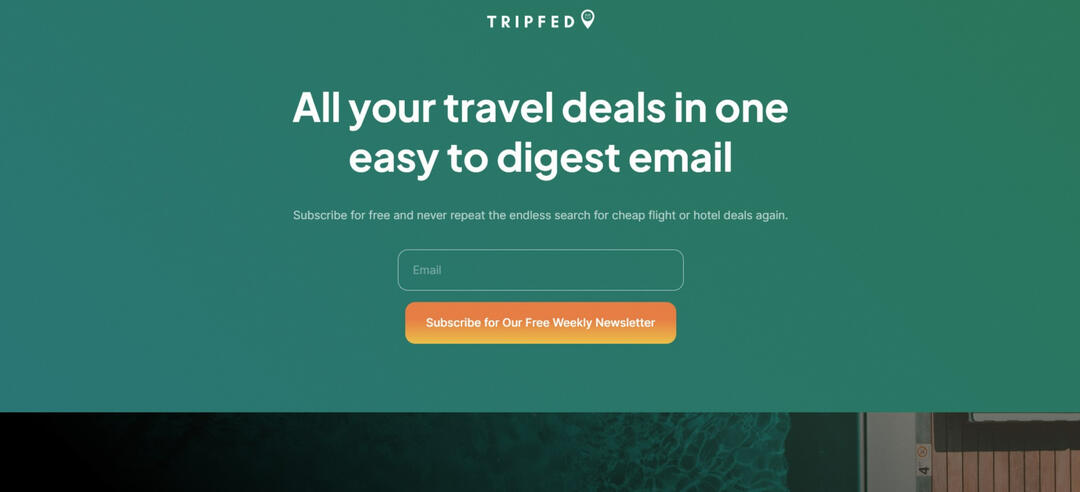 Tripfed website design screenshot